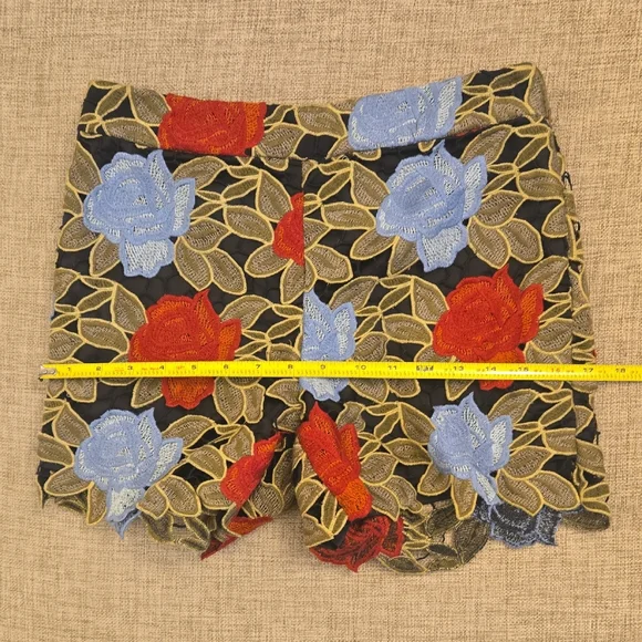 Alice + Olivia High Waist Red and Blue Shorts - Picture 8 of 8